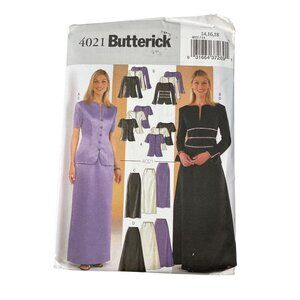 Y2K Butterick Sewing Pattern 4021 Misses Top & Skirt Design Sizes 14-18 UNCUT